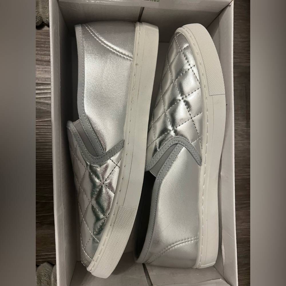 Silver Slip On Shoes- Anna Brand- Women’s Size 8.5